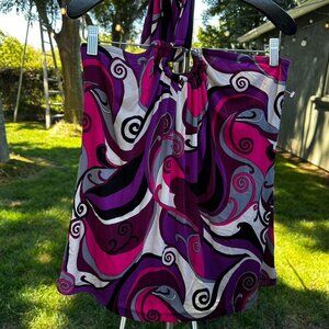 Y2K Rampage Purple and Pink Swirl Halter Top Size Medium